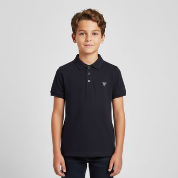 Boys Navy Blue Logo Polo Shirt, 1 Boys Navy Blue Logo Polo Shirt