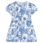 Girls White & Blue Jungle Dress, 1, hi-res