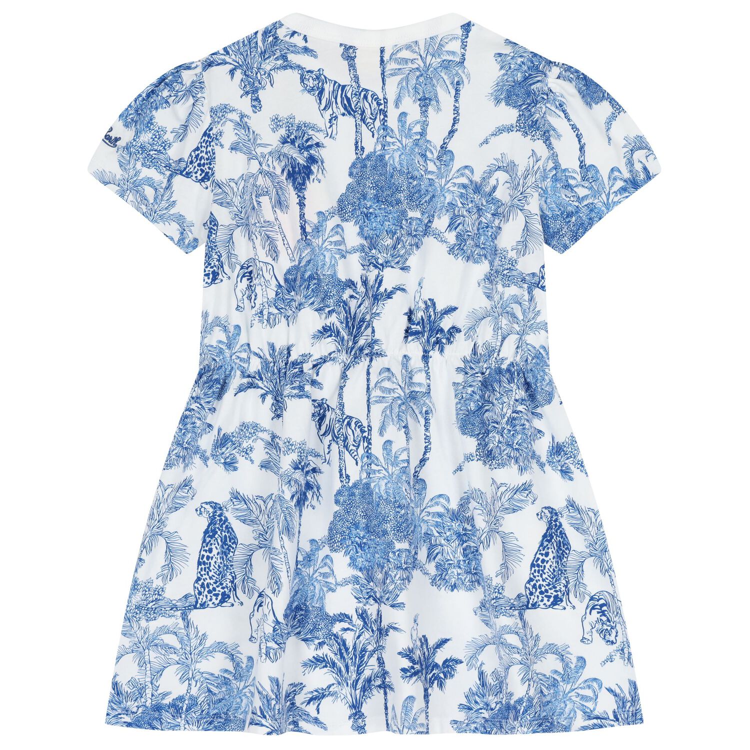 Girls White & Blue Jungle Dress, 1, hi-res