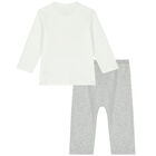 Baby Boys White & Grey Trousers Set, 1, hi-res