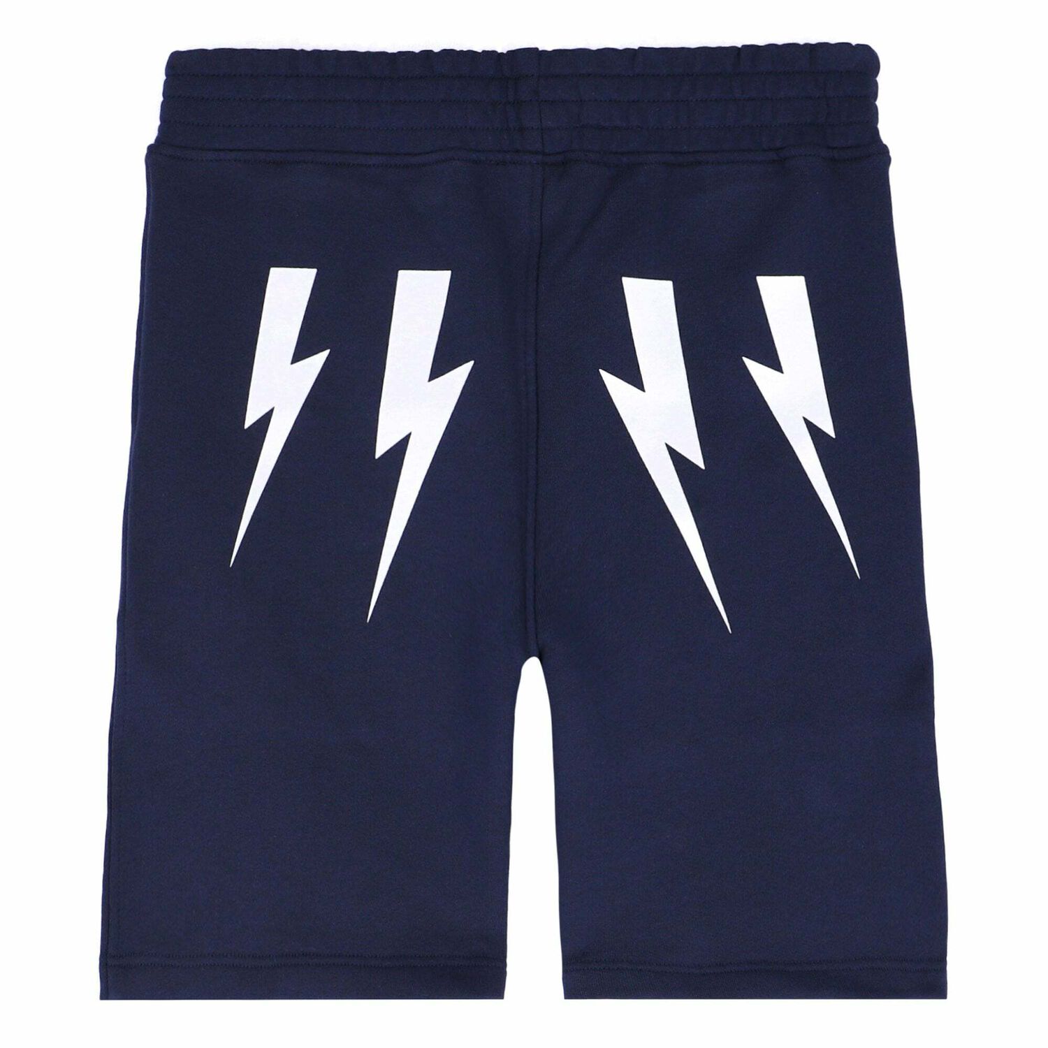 Boys Navy Blue Thunderbolt Bermuda Fleece Shorts, 1, hi-res image number null