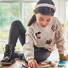 Girls Beige & Black Leggings Set, 1, hi-res