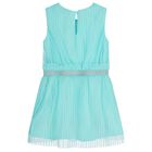 Girls Turquoise Tulle Dress, 1, hi-res