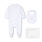 Baby Boys White & Blue Toile de Jouy Babygrow Gift Set, 1, hi-res