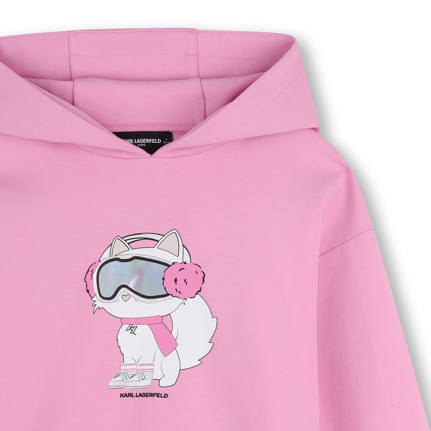 Girls Pink Choupette Hooded Dress, 1, hi-res