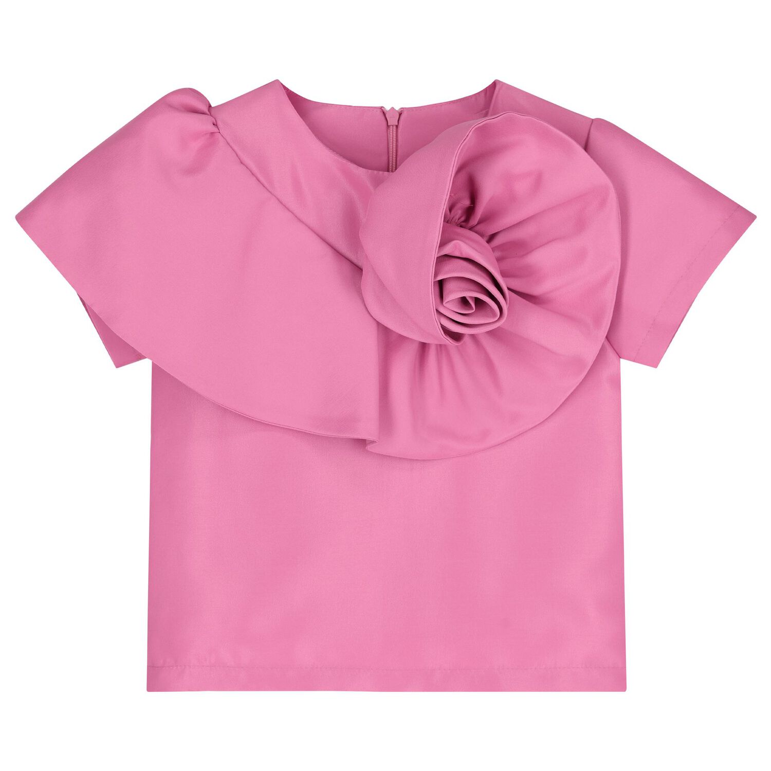 طقم تنورة بناتي باللون الوردي و الابيض  مزين بالزهور, 2, hi-res