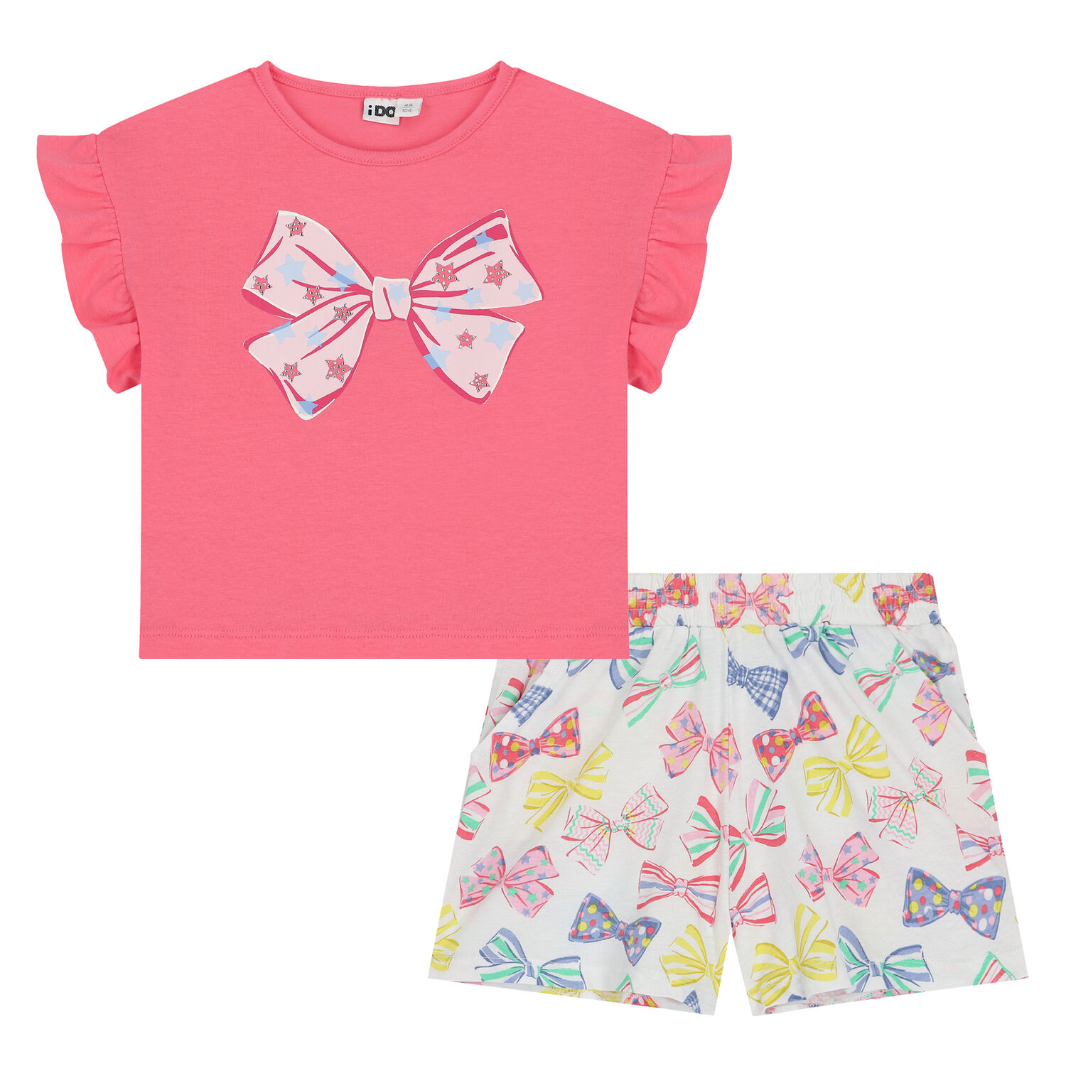 Girls Pink & White Shorts & T-Shirt Set, 2, hi-res