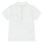 Younger Boys White Logo Polo Shirt, 1, hi-res