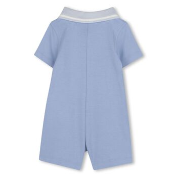 Baby Boys Blue Logo Romper