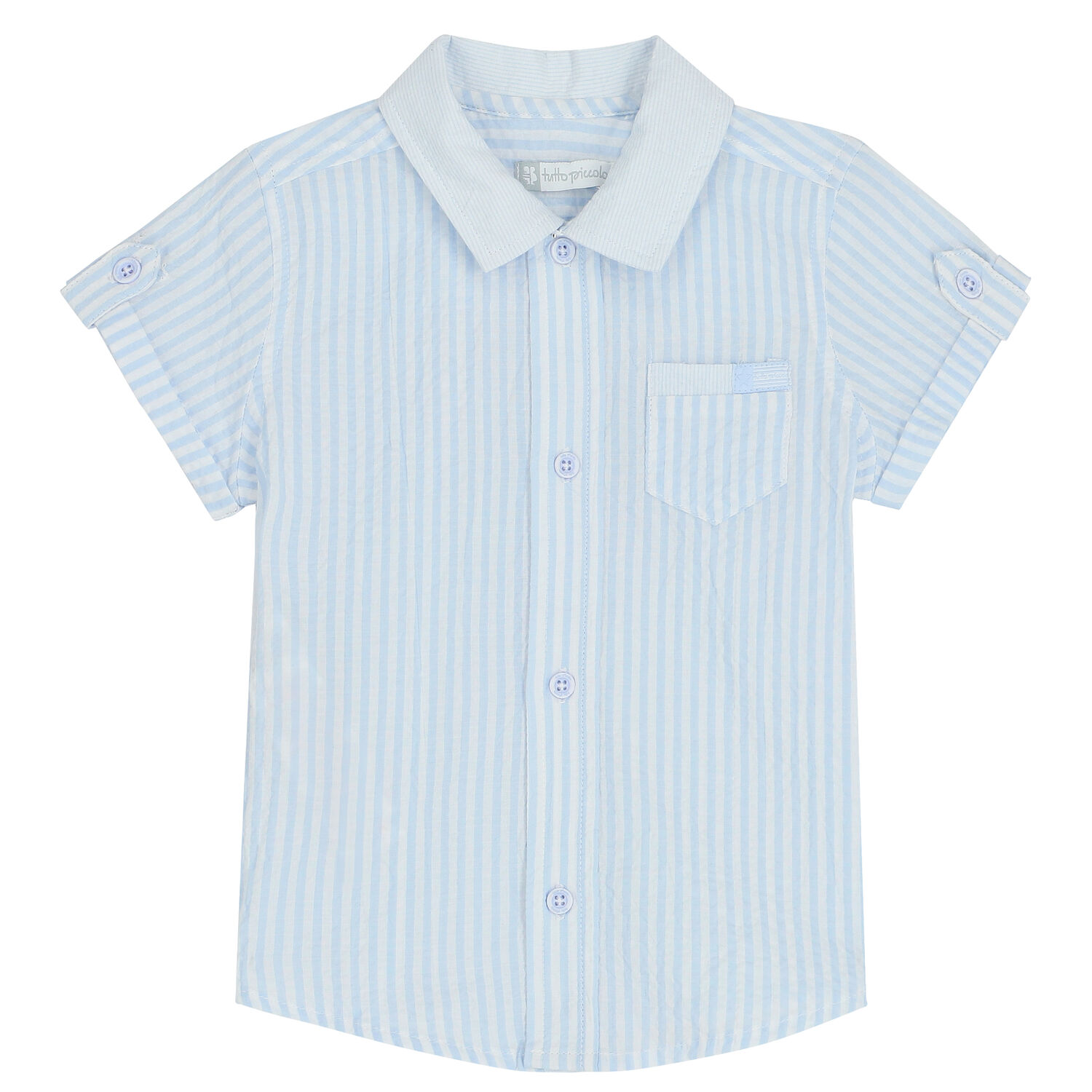 طقم أولاد شورت باللون الأزرق والأبيض, 1, hi-res