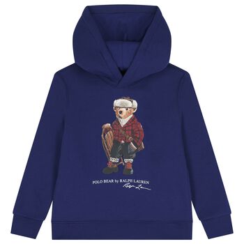 Ralph Lauren توب بأكمام طويلة أولاد بولو بطبعة الدب أزرق للأولاد, 1 توب بأكمام طويلة أولاد بولو بطبعة الدب أزرق للأولاد