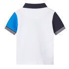 تيشيرت بولو بالشعار باللون الأبيض للأولاد, 1, hi-res