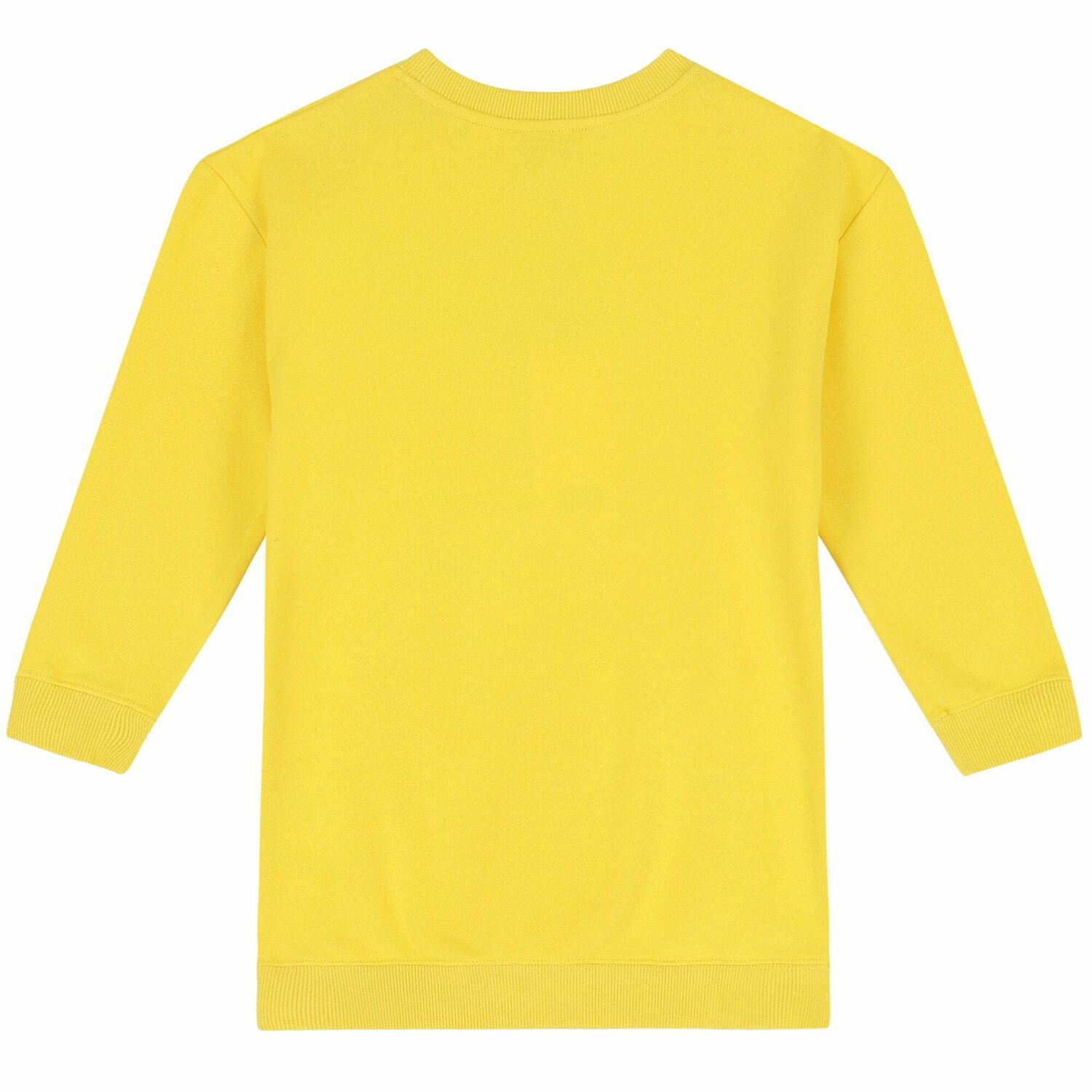 Girls Yellow Logo Sweatshirt Dress, 1, hi-res