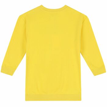 Girls Yellow Logo Sweatshirt Dress