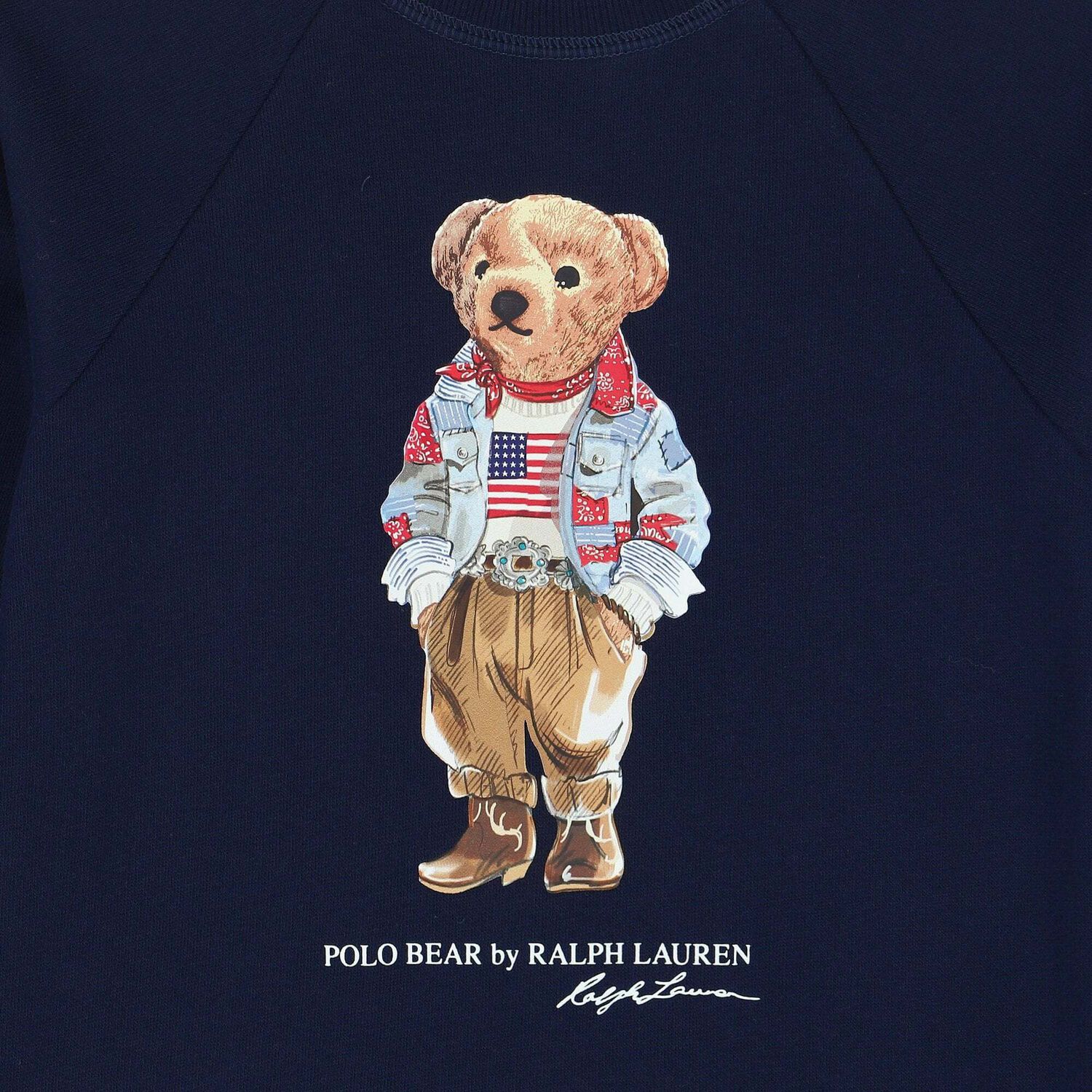 Girls Navy Bear Sweatshirt Dress, 1, hi-res