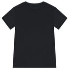 تيشيرت اولاد بالشعار باللون الابيض والاسود , 2, hi-res