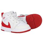 Younger White & Red Jordan 1 Mid Easyon Trainers, 1, hi-res