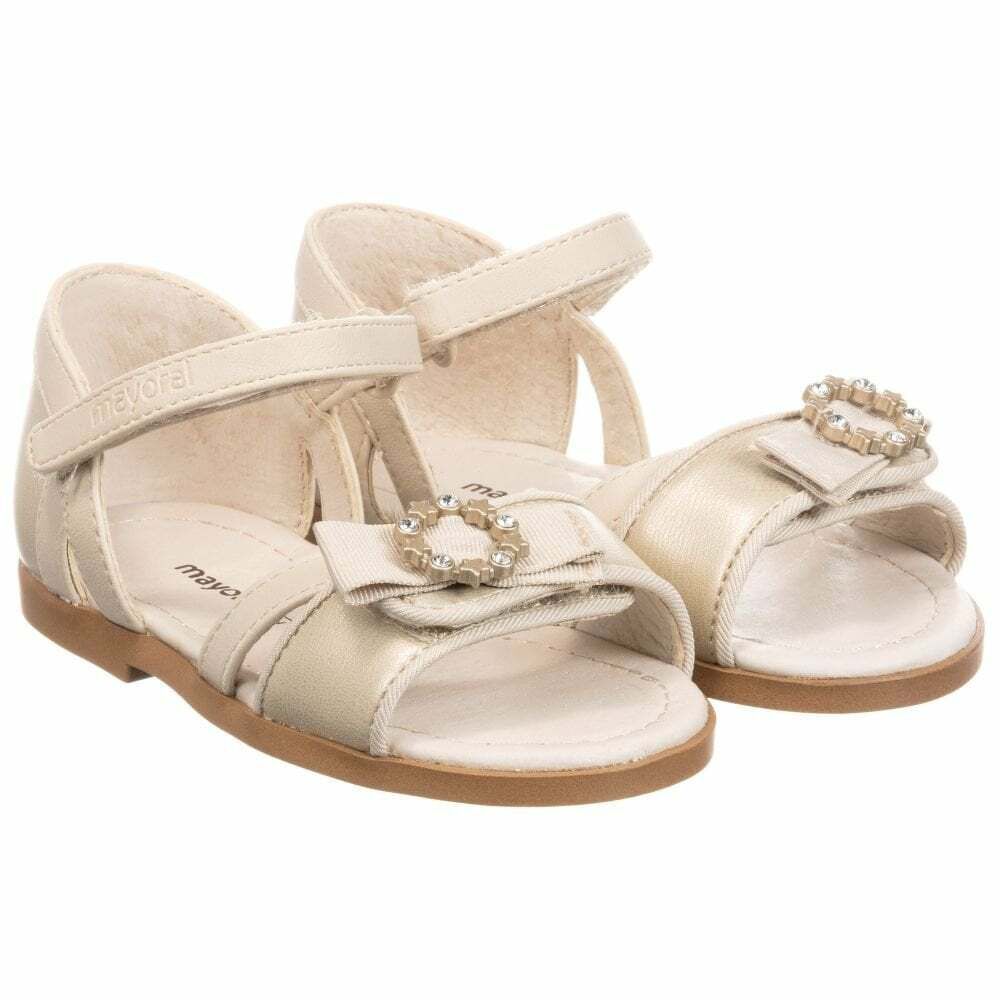 Mayoral Younger Girls Gold Sandals Junior Couture UAE
