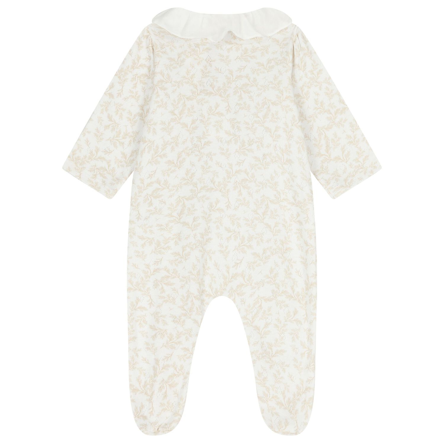 Baby Girls Ivory & Beige Babygrow, 1, hi-res
