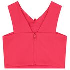 Girls Pink Crepe flower Shorts Set, 1, hi-res