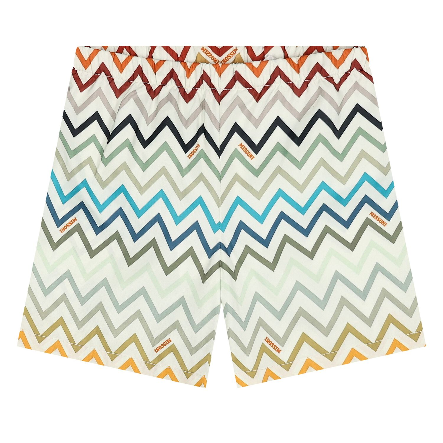 Younger Boys Multi-Coloured Zig Zag Swim Shorts, 1, hi-res