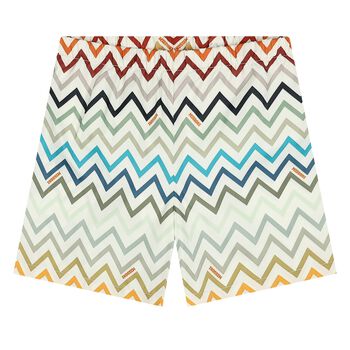 Younger Boys Multi-Coloured Zig Zag Swim Shorts