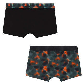 Boys Black & Green Logo Boxer Shorts ( 2-Pack )