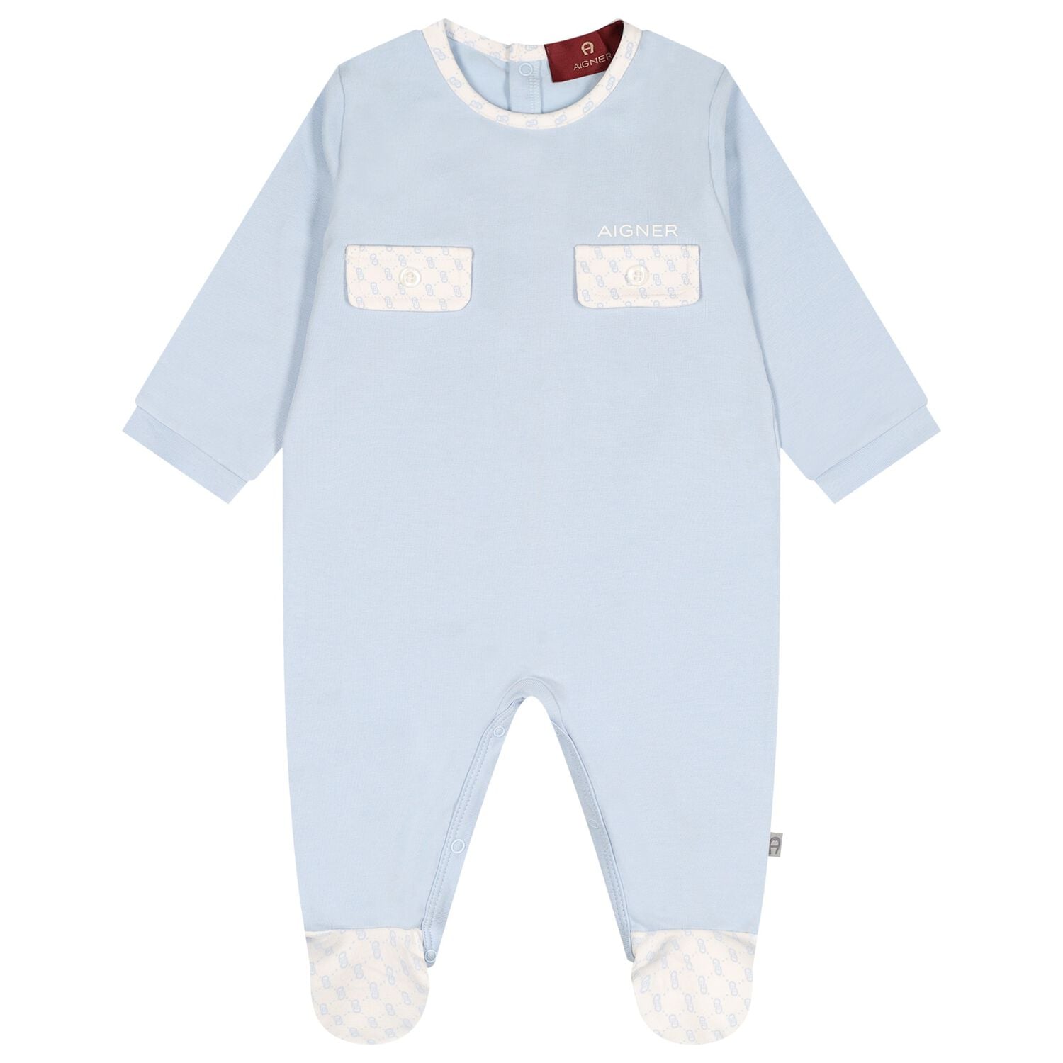 Baby Boys Blue Logo Babygrow, 1, hi-res