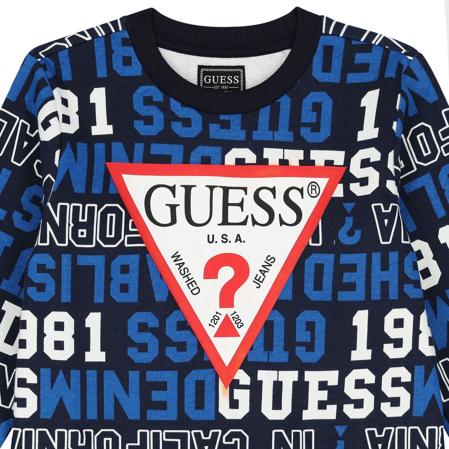 سويتشيرت أولاد بالشعار باللون الكحلي, 3, hi-res image number null