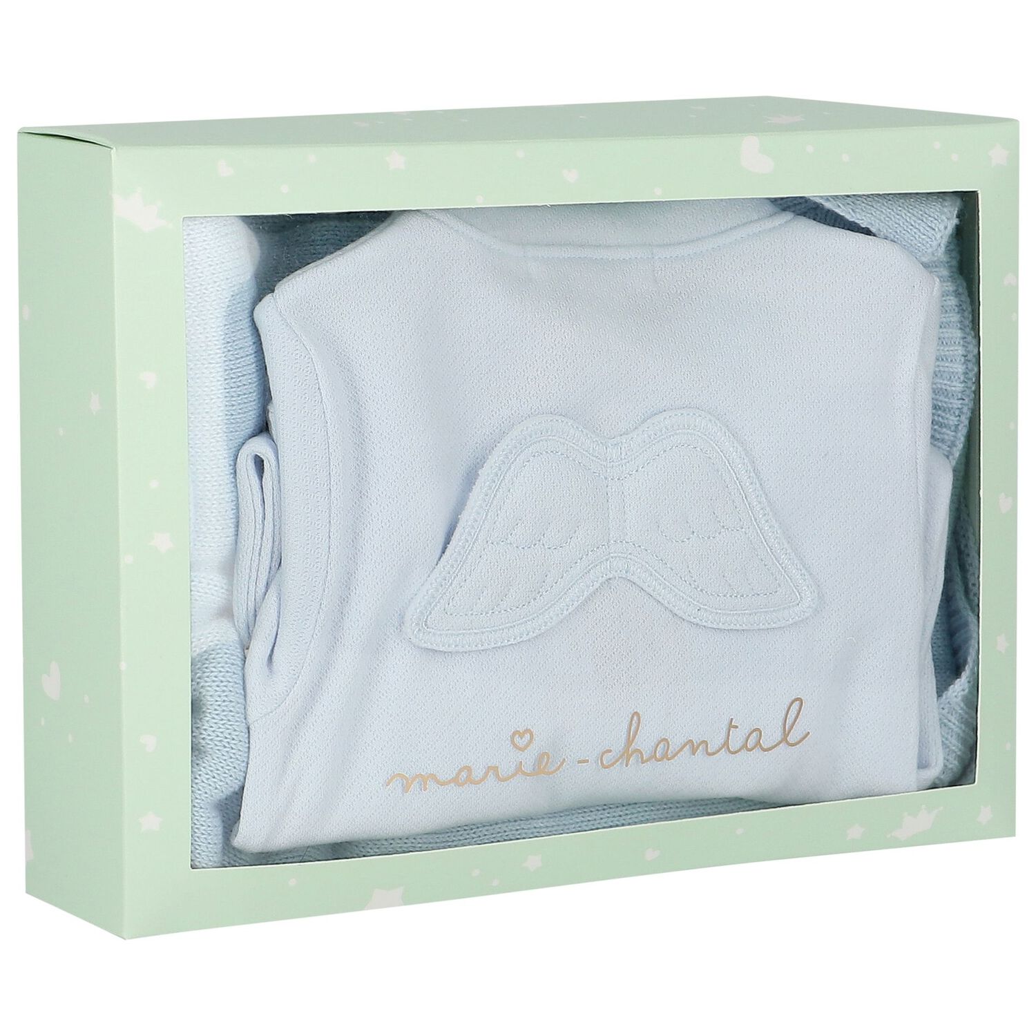 طقم أولاد أفرول بطبعة أجنحة الملاك باللون الأزرق, 1, hi-res image number null