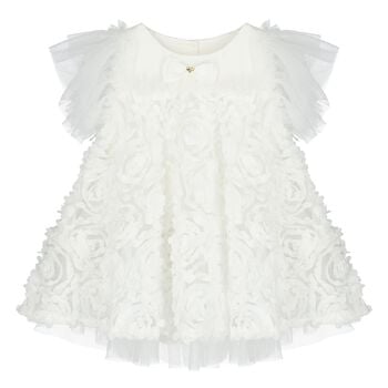 Baby Girls White Ruffled Tulle Dress