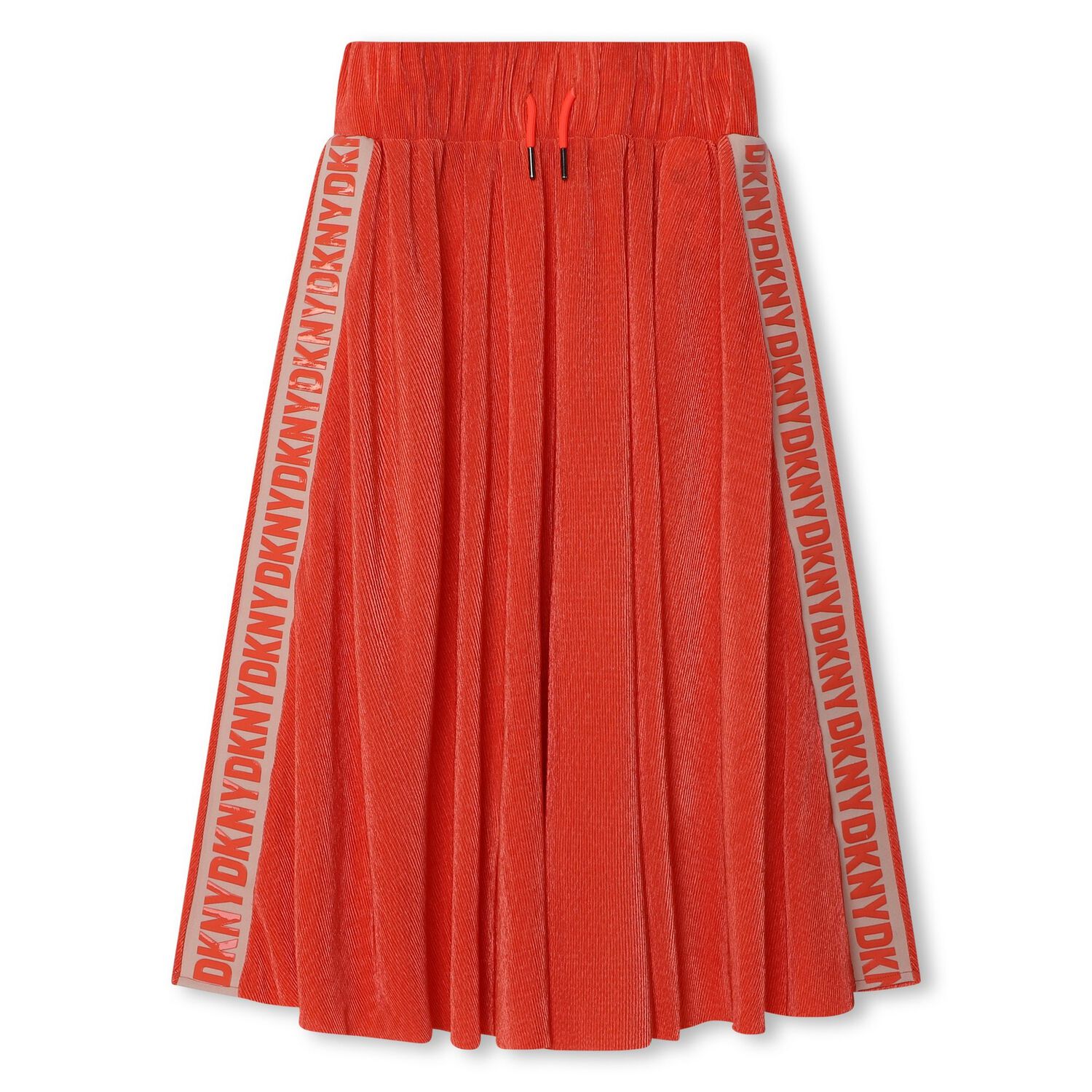 Girls Orange Pliss&eacute; Logo Skirt, 1, hi-res