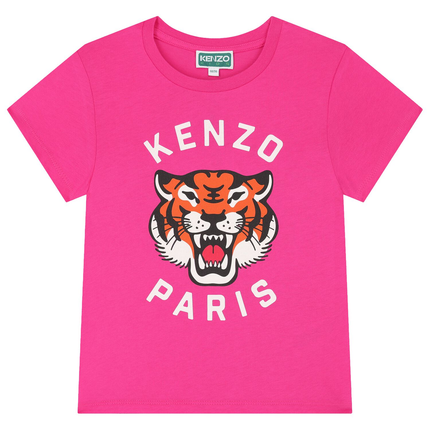 Girls Pink Tiger Logo T-Shirt, 2, hi-res