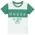 Boys White & Green Logo T-Shirt, 2, hi-res