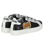 حذاء جلد بالشعار باللون الاسود , 1, hi-res