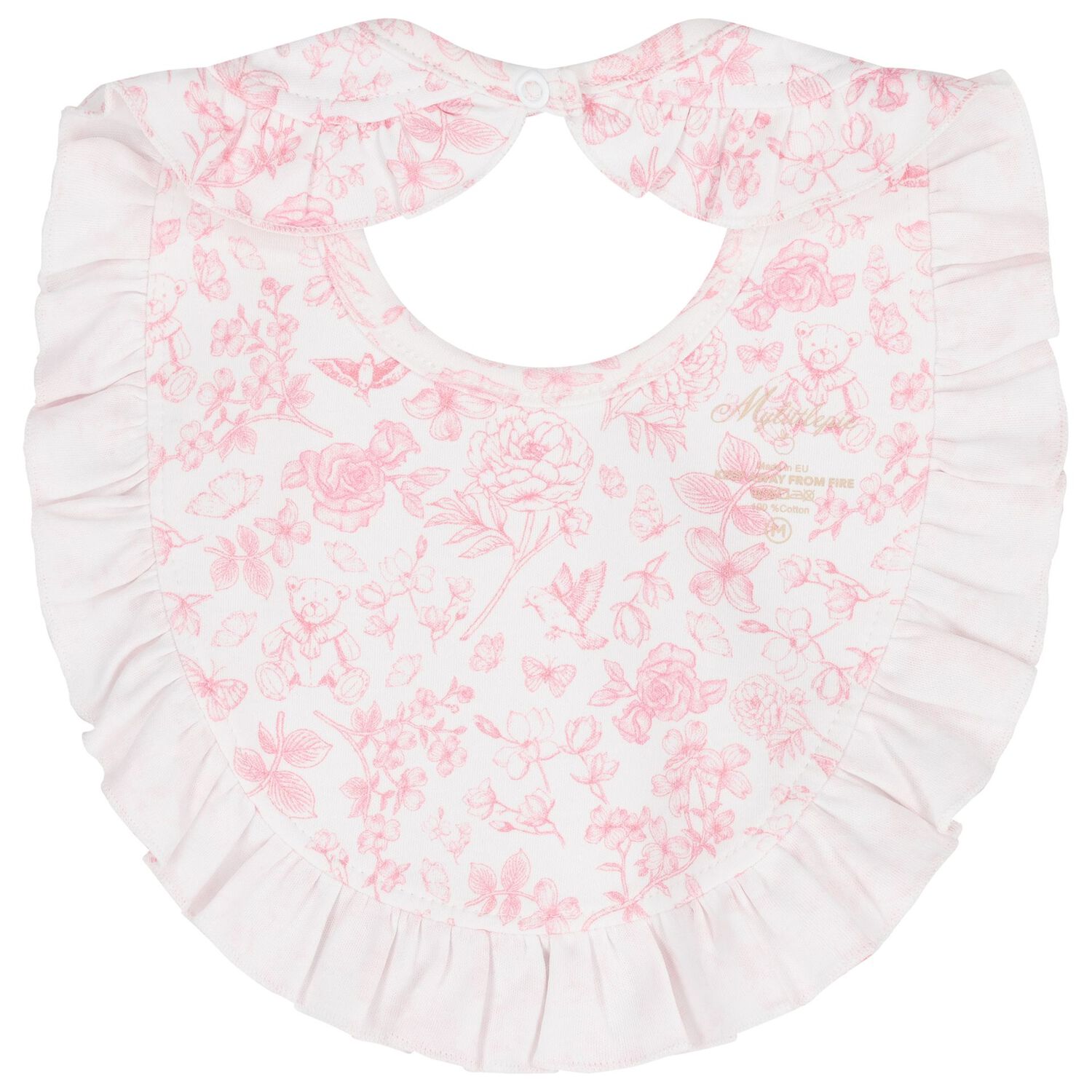 Baby Girls White & Pink Toile de Jouy Babygrow Set, 1, hi-res image number null