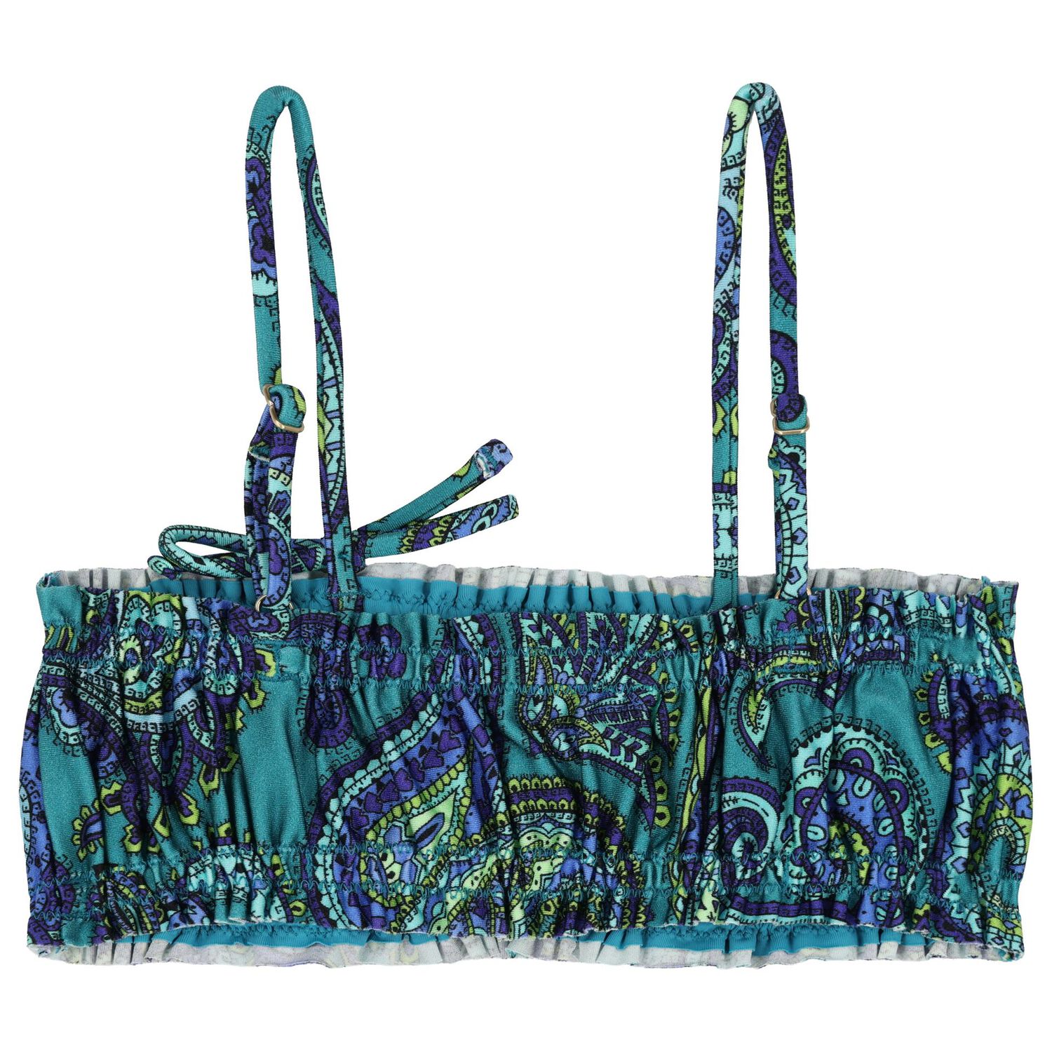 Girls Blue & Green Paisley Bikini, 1, hi-res