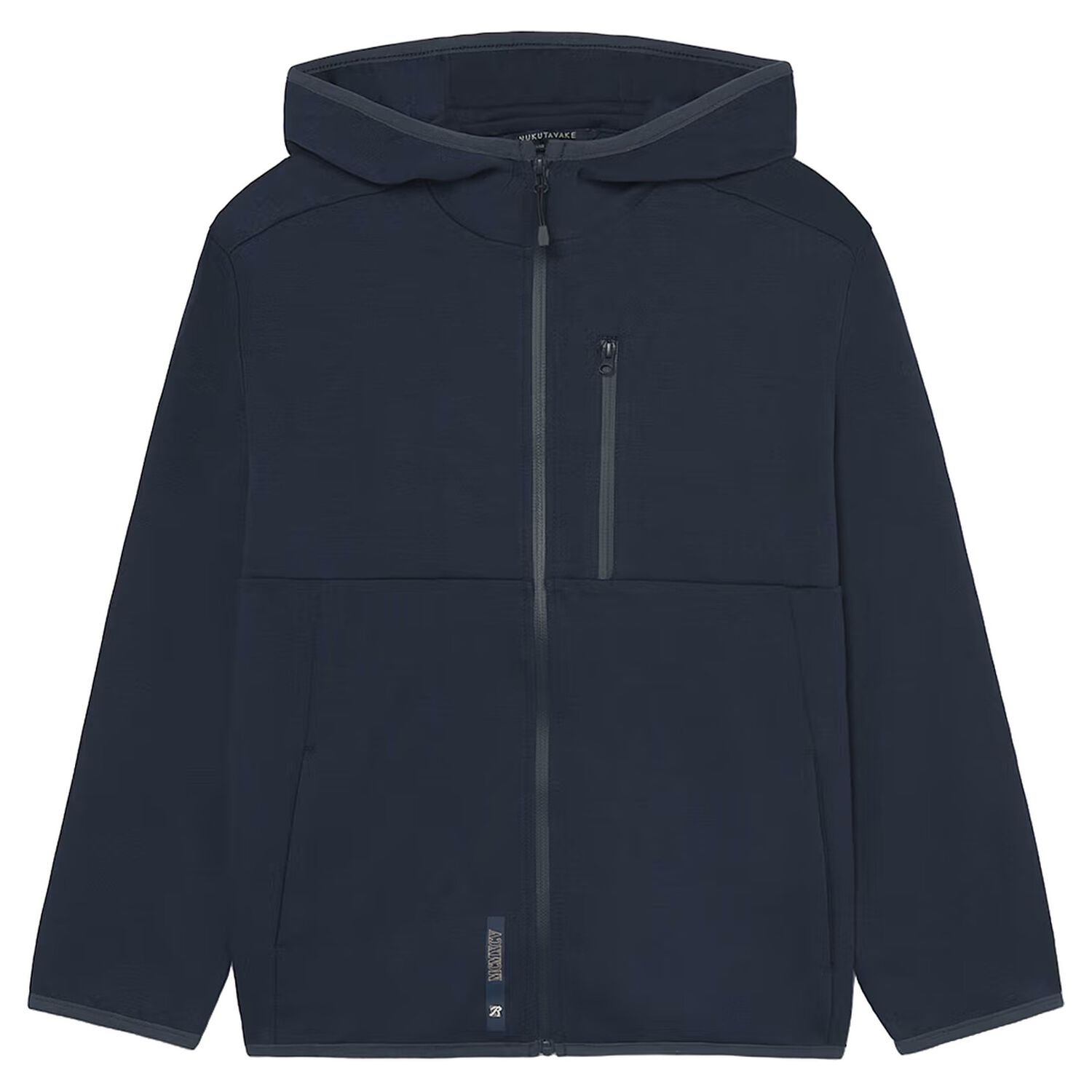 Boys Navy Blue Hooded Zip Up Top, 1, hi-res