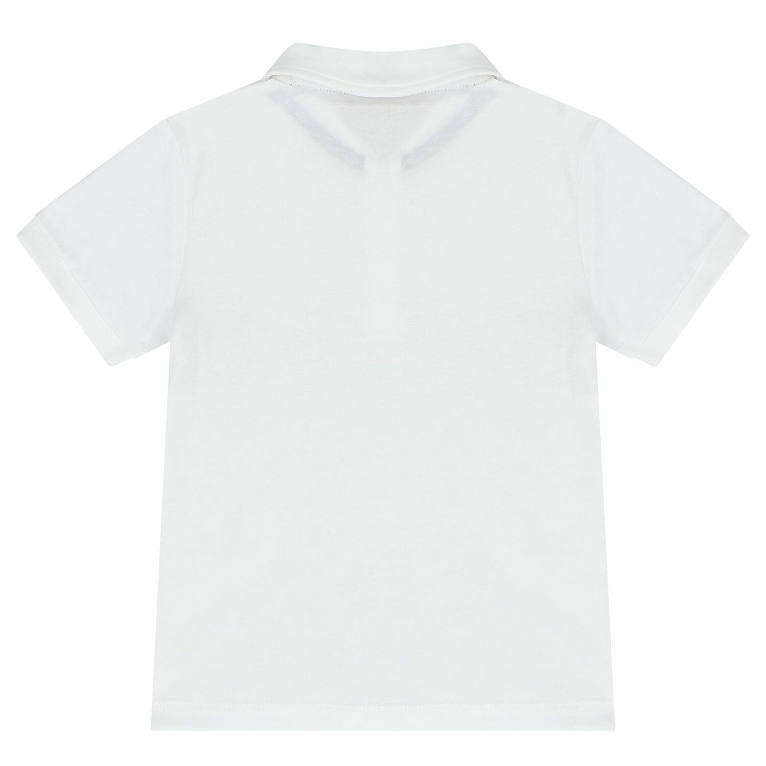 Younger Boys White & Gold Logo Polo Shirt, 1, hi-res