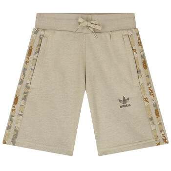 Boys Beige Logo Shorts