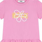 Younger Girls Pink Logo Flower Dress, 2, hi-res