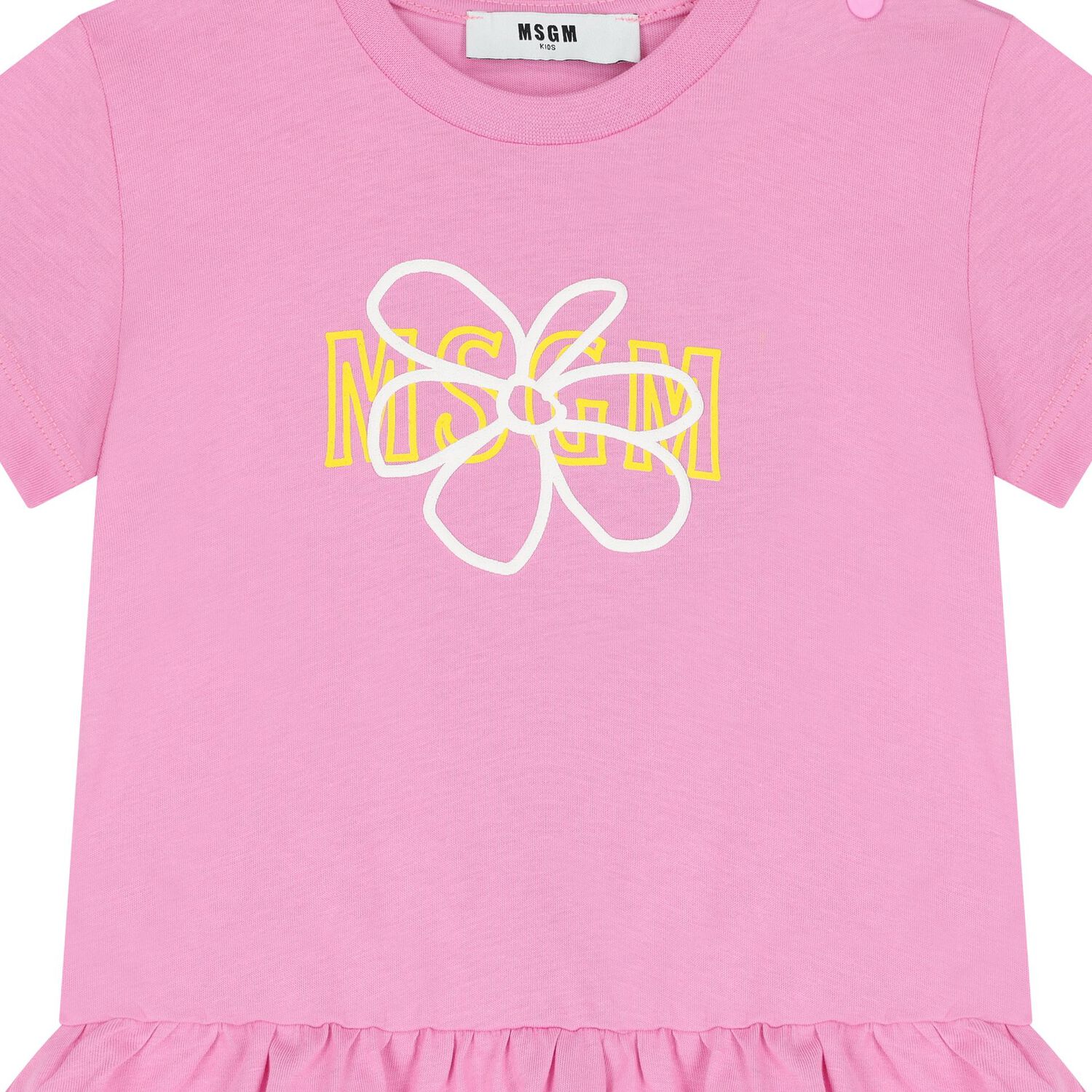 Younger Girls Pink Logo Flower Dress, 2, hi-res image number null