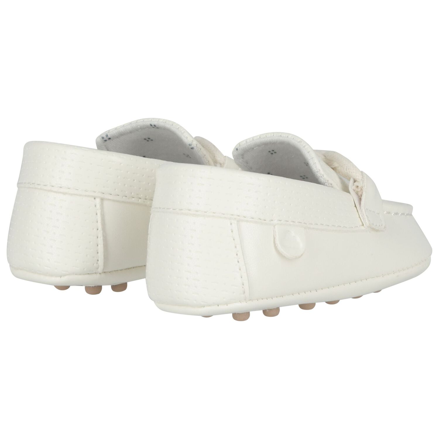 Baby Boys Ivory Leather Pre Walker Moccasins, 1, hi-res
