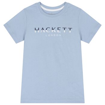 Hackett London تيشيرت اولاد بالشعار باللون الازرق , 2 تيشيرت اولاد بالشعار باللون الازرق