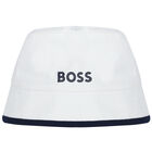 Baby Boys Blue & White Reversible Bucket Hat, 1, hi-res