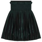 Girls Black & Green Logo Chiffon Skirt, 1, hi-res
