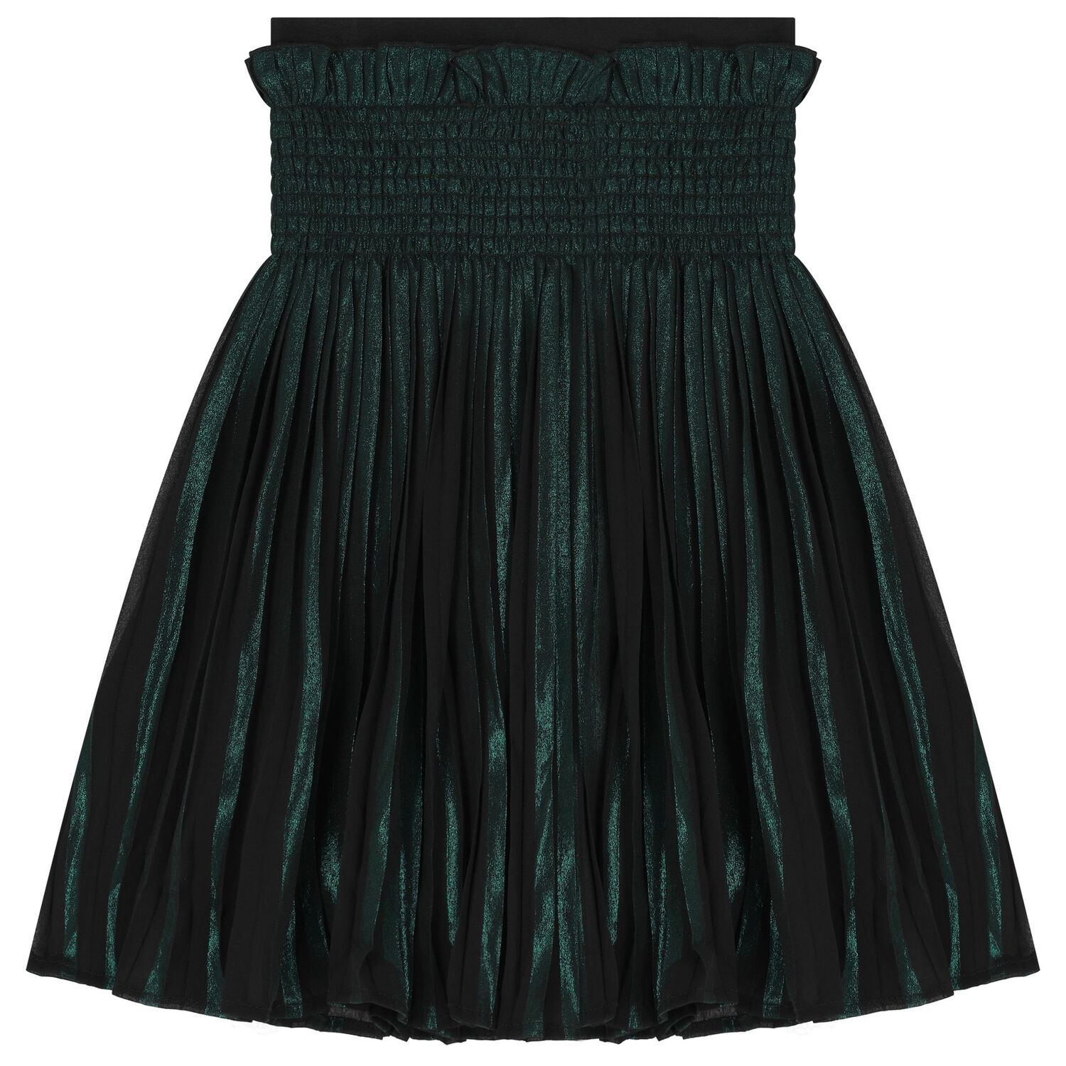 Girls Black & Green Logo Chiffon Skirt, 1, hi-res image number null