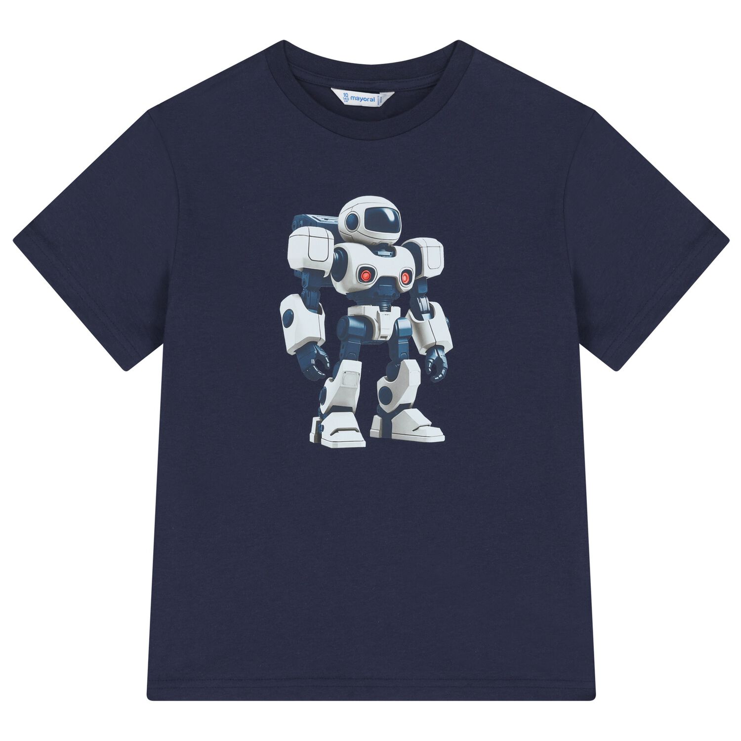 Boys Navy Blue Robot T-Shirt, 2, hi-res