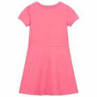 Girls Pink Logo Dress, 3, hi-res