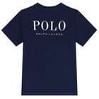Boys Navy Blue Logo T-Shirt, 1, hi-res